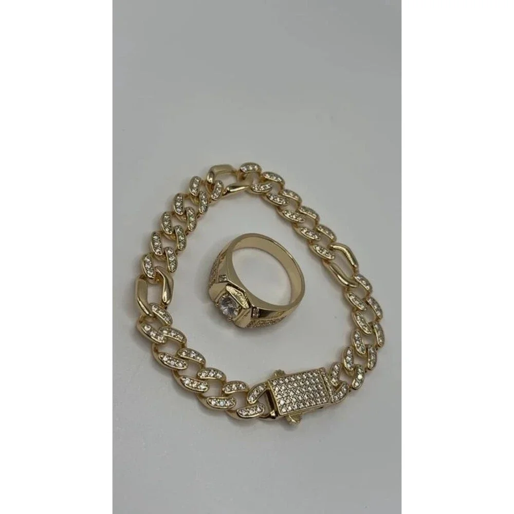 Conjunto pulcera anillos para hombre
